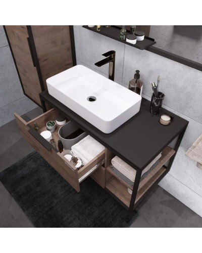 Комплект мебели дуб веллингтон/черный 90 см Grossman Лофт 109001 + GR-3031 + 209001