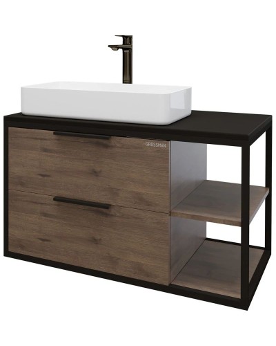 Комплект мебели дуб веллингтон/черный 90 см Grossman Лофт 109001 + GR-3031 + 209001