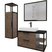 Комплект мебели дуб веллингтон/черный 90 см Grossman Лофт 109001 + GR-3031 + 209001