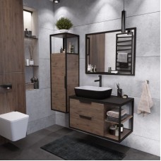 Комплект мебели дуб веллингтон/черный 90 см Grossman Лофт 109001 + GR-4041BW + 209001