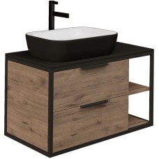 Комплект мебели дуб веллингтон/черный 90 см Grossman Лофт 109001 + GR-4041BW + 209001