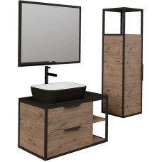 Комплект мебели дуб веллингтон/черный 90 см Grossman Лофт 109001 + GR-4041BW + 209001