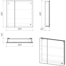 Комплект мебели белый глянец 79,7 см Grossman Адель 108007 + 4627173210249 + 208004