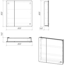 Комплект мебели белый глянец 79,7 см Grossman Адель 108007 + 4627173210249 + 208004