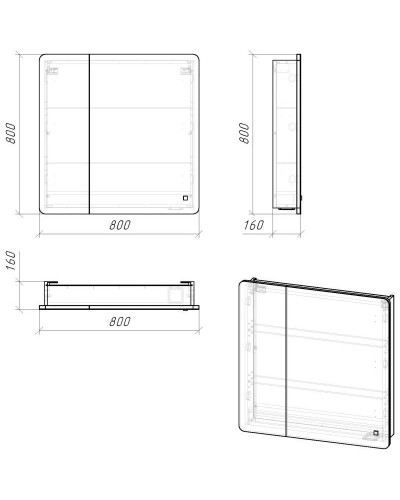 Комплект мебели белый глянец 79,7 см Grossman Адель 108007 + 4627173210249 + 208004