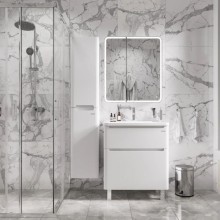 Комплект мебели белый глянец 70 см Grossman Адель 107005 + 4627173210232 + 207004