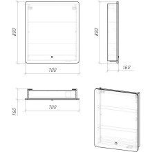 Комплект мебели белый глянец 70 см Grossman Адель 107005 + 4627173210232 + 207004