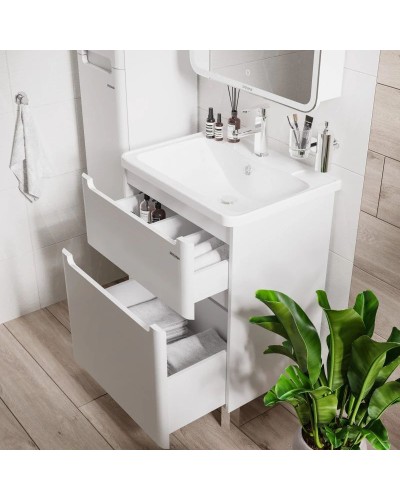 Комплект мебели белый глянец 60 см Grossman Адель 106007 + 4627173210225 + 206004