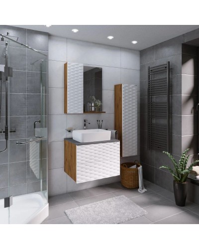 Комплект мебели дуб веллингтон/белый матовый 65 см Grossman Альба 106503 + GR-3016 + 206501