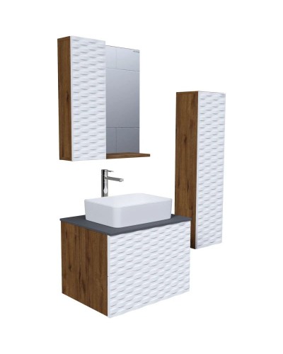 Комплект мебели дуб веллингтон/белый матовый 65 см Grossman Альба 106503 + GR-3016 + 206501