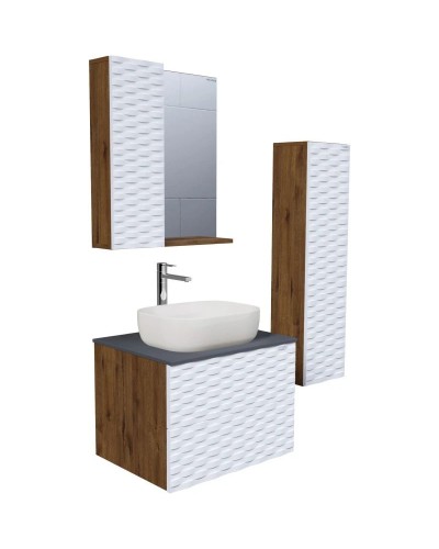 Комплект мебели дуб веллингтон/белый матовый 65 см Grossman Альба 106503 + GR-3020 + 206501