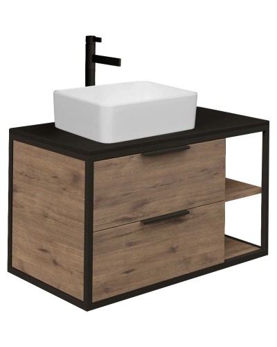 Комплект мебели дуб веллингтон/черный 90 см Grossman Лофт 109001 + GR-3016 + 209001