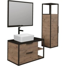 Комплект мебели дуб веллингтон/черный 90 см Grossman Лофт 109001 + GR-3016 + 209001