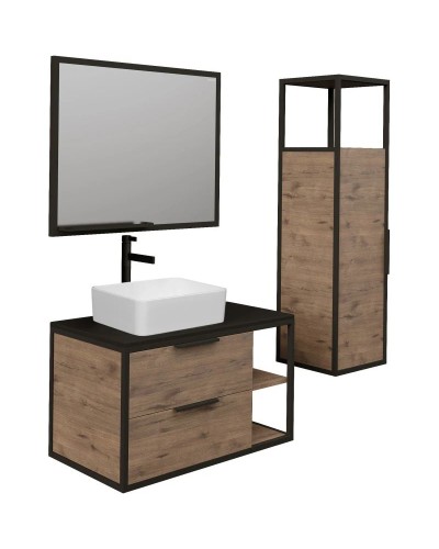 Комплект мебели дуб веллингтон/черный 90 см Grossman Лофт 109001 + GR-3016 + 209001