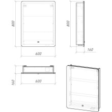 Комплект мебели белый глянец 60 см Grossman Адель 106006 + 4627173210225 + 206004