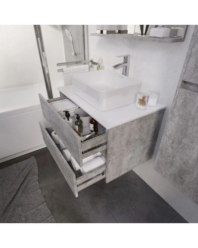 Комплект мебели светлый цемент 80 см Grossman Эдванс 108010 + GR-3016 + 208007