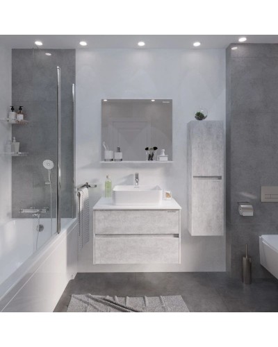 Комплект мебели светлый цемент 80 см Grossman Эдванс 108010 + GR-3016 + 208007