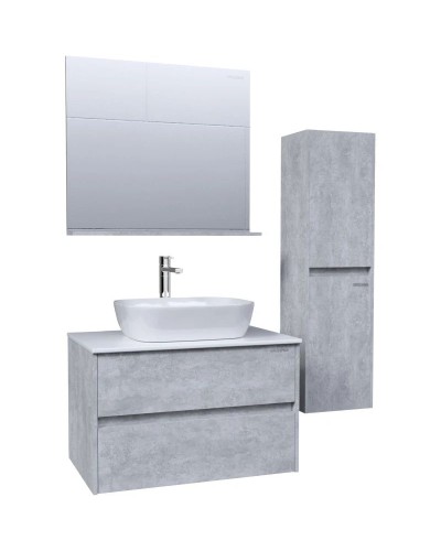 Комплект мебели светлый цемент 80 см Grossman Эдванс 108010 + GR-3020 + 208007