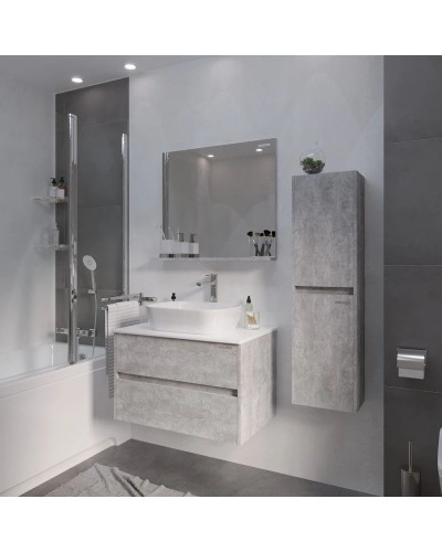 Комплект мебели светлый цемент 80 см Grossman Эдванс 108010 + GR-3020 + 208007