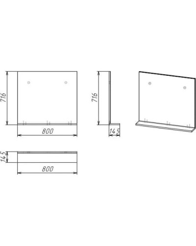 Комплект мебели светлый цемент 80 см Grossman Эдванс 108010 + GR-3031 + 208007