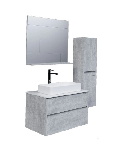 Комплект мебели светлый цемент 80 см Grossman Эдванс 108010 + GR-3031 + 208007