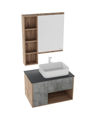 Комплект мебели дуб веллингтон/бетон 80 см Grossman Бруно 108008 + GR-3016 + 205506