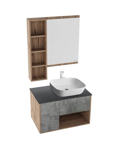 Комплект мебели дуб веллингтон/бетон 80 см Grossman Бруно 108008 + GR-3020 + 205506