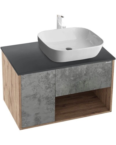 Комплект мебели дуб веллингтон/бетон 80 см Grossman Бруно 108008 + GR-3020 + 205506