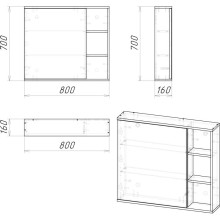 Комплект мебели дуб галифакс 81 см Grossman Форта 108004 + 30469 + 208002