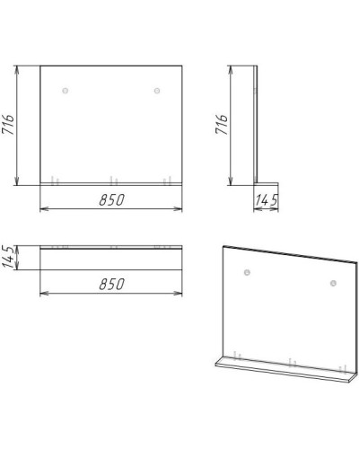 Комплект мебели дуб веллингтон 86 см Grossman Тенза 108503 + Y18298 + 208501