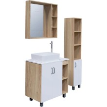 Комплект мебели дуб сонома/белый матовый 77 см Grossman Флай 108001 + 508001 + GR-3016 + 206001