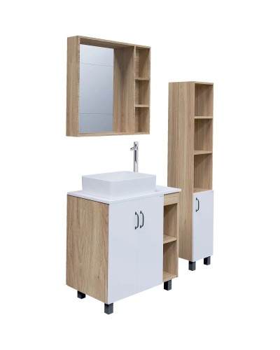 Комплект мебели дуб сонома/белый матовый 77 см Grossman Флай 108001 + 508001 + GR-3016 + 206001