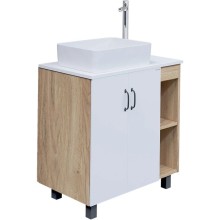 Комплект мебели дуб сонома/белый матовый 77 см Grossman Флай 108001 + 508001 + GR-3016 + 206001