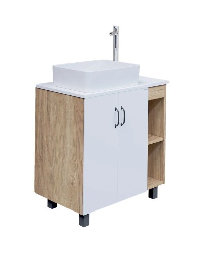 Комплект мебели дуб сонома/белый матовый 77 см Grossman Флай 108001 + 508001 + GR-3016 + 206001