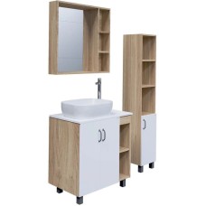 Комплект мебели дуб сонома/белый матовый 77 см Grossman Флай 108001 + 508001 + GR-3020 + 206001