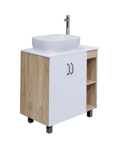 Комплект мебели дуб сонома/белый матовый 77 см Grossman Флай 108001 + 508001 + GR-3020 + 206001