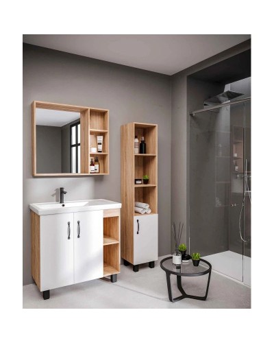 Комплект мебели дуб сонома/белый матовый 81 см Grossman Флай 108001 + 30469 + 206001