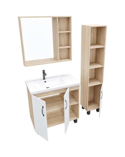 Комплект мебели дуб сонома/белый матовый 81 см Grossman Флай 108001 + 30469 + 206001