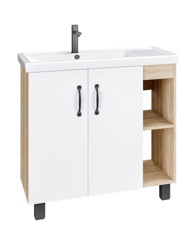 Комплект мебели дуб сонома/белый матовый 81 см Grossman Флай 108001 + 30469 + 206001