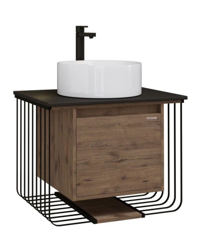 Комплект мебели дуб веллингтон/черный матовый 70 см Grossman Винтаж 107007 + GR-3013 + 97070