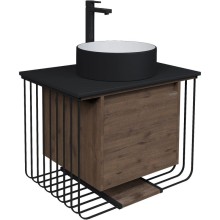 Комплект мебели дуб веллингтон/черный матовый 70 см Grossman Винтаж 107007 + GR-4040BW + 97070