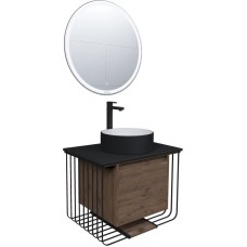 Комплект мебели дуб веллингтон/черный матовый 70 см Grossman Винтаж 107007 + GR-4040BW + 97070