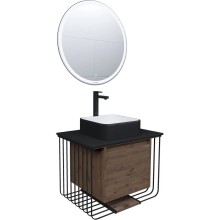 Комплект мебели дуб веллингтон/черный матовый 70 см Grossman Винтаж 107007 + GR4042BW + 97070