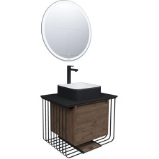 Комплект мебели дуб веллингтон/черный матовый 70 см Grossman Винтаж 107007 + GR4042BW + 97070