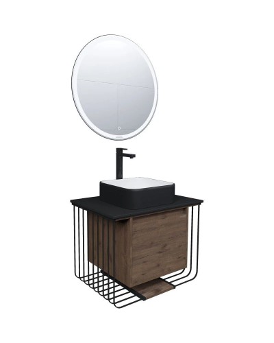 Комплект мебели дуб веллингтон/черный матовый 70 см Grossman Винтаж 107007 + GR4042BW + 97070