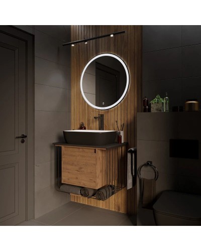 Комплект мебели дуб веллингтон/черный матовый 70 см Grossman Винтаж 107007 + GR-4041BW + 97070