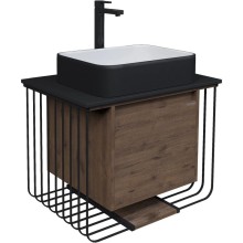 Комплект мебели дуб веллингтон/черный матовый 70 см Grossman Винтаж 107007 + GR-4043BW + 97070