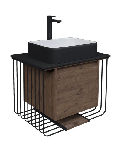 Комплект мебели дуб веллингтон/черный матовый 70 см Grossman Винтаж 107007 + GR-4043BW + 97070