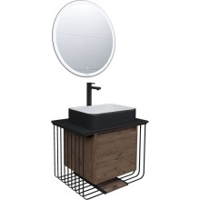 Комплект мебели дуб веллингтон/черный матовый 70 см Grossman Винтаж 107007 + GR-4043BW + 97070