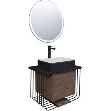 Комплект мебели дуб веллингтон/черный матовый 70 см Grossman Винтаж 107007 + GR-4043BW + 97070